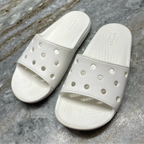 CROCS Classic Slides Sandals White Slip On Kids Shoes Toddler C 12 - Picture 8 of 8